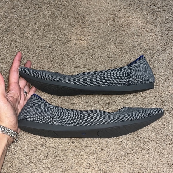 Rothy’s The Point Pointed Toe Flat Cloud Grey Birdseye 10 - Picture 6 of 11